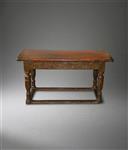 A late Elizabethan oak Communion table.