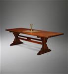 An 18th century beech wood trestle table.