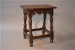 A James I oak joint stool. 
