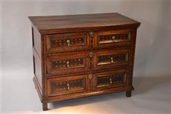 A Charles II oak chest of drawers. A Charles II oak chest of drawers.
