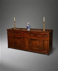 A George  III oak dresser base. A George  III oak dresser base.