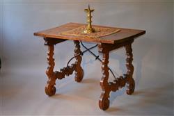 A 17th century Spanish walnut writing table. A 17th century Spanish walnut writing table.