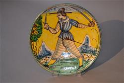 A large Montelupo polychrome dish. A large Montelupo polychrome dish.