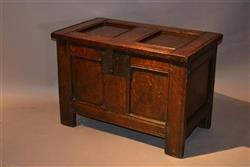 A very small Charles I oak chest.  A very small Charles I oak chest.