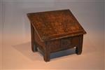 A very small late Elizabethan oak table lectern. 