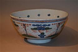 A large Vauxhall delft polychrome bowl.  A large Vauxhall delft polychrome bowl.