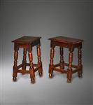 A pair of mid 17th century oak joint stools.