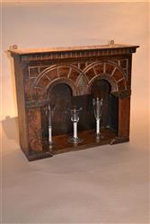 A Charles II oak glass case. A Charles II oak glass case.