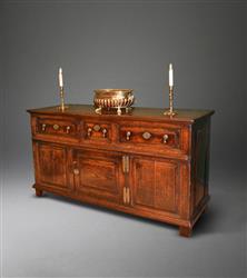 A fine George II oak dresser base. A fine George II oak dresser base.