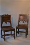 A pair of mid 17th century Derbyshire backstools.