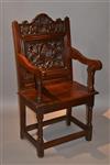 A fine late 17th century oak armchair.