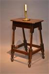 An unusual Queen Anne oak table-stool.